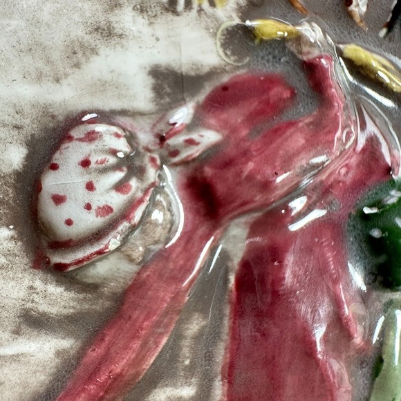 Ceramic Serving Bread Plate The Gleaners by Millet Women Gathering Wheat 11" L - Picture 9 of 9